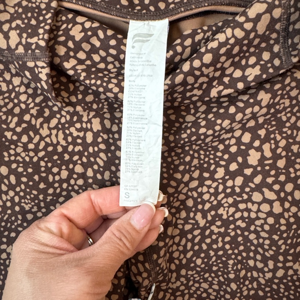 Fabletics Pure Luxe Dark and Light Brown Spotted Print Leggings - Picture 10 of 12